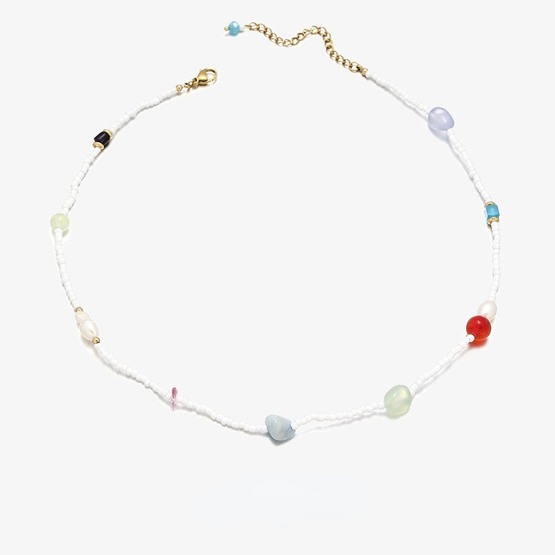 Wholesale Titanium Steel Natural Stone Pearl Necklaces